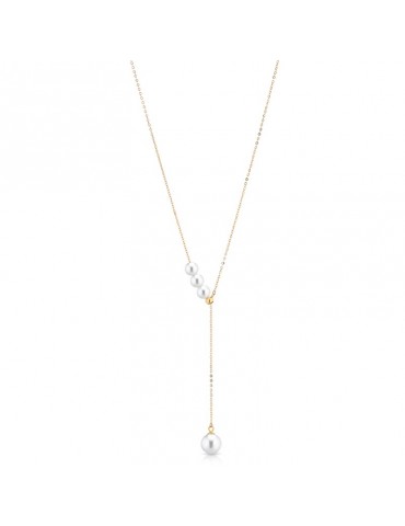 Collana Lelune - Classic in Oro Giallo 18 Carati con Perle Freshwater Pendenti 4-7,5 mm - LLGC2140.1
