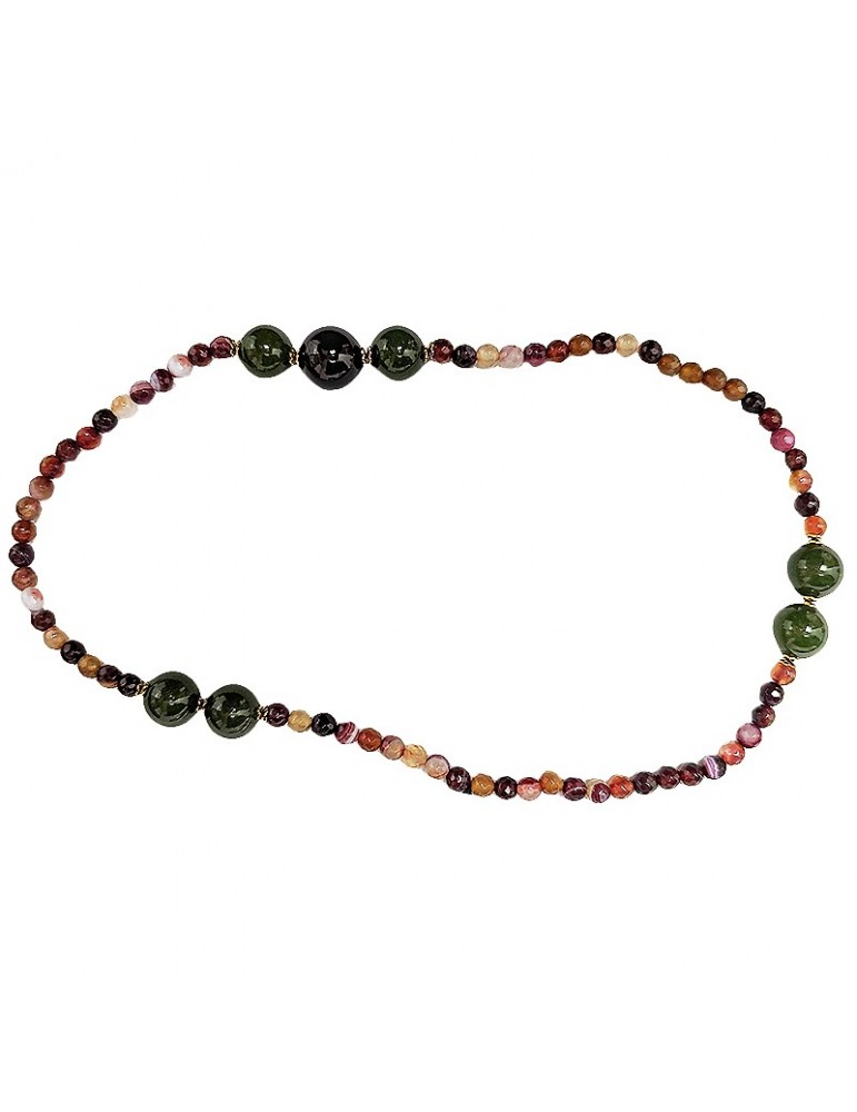 Giadan Necklace-Elastic Choker-Black Onyx-Green Quartz-BGLU8456442