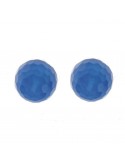 Rajola Earrings - 925% Silver - Blue Agate - 10mm - 450109J