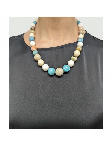 Collana Della Rovere - Argento 925% - Agata - Amazzonite - COLDRP11