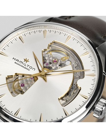 Hamilton Men's Watch - Jazzmaster Open Heart Automatic 40mm Silver - with Leather Strap - 0 2