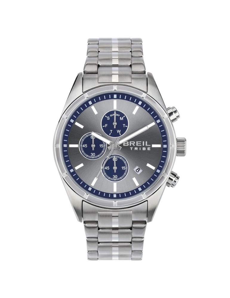 Breil Tribe Watch - Captain - Chronograph - 42mm-Silver and Blue-EW0693