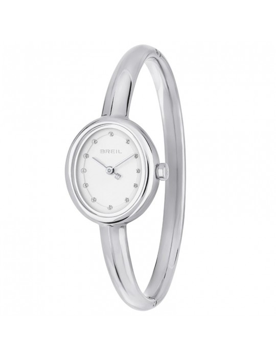 Breil Watch - Hoop - Silver - 5.5cm x 4.5cm-White-Crystals-TW2053