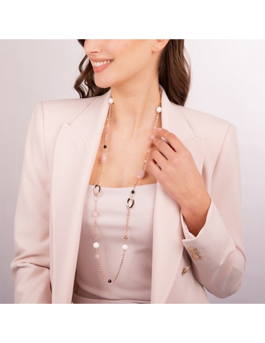 Bronzallure Necklace - Variegata - Long - Multicolor Agate-Spinello-WSBZ02074.RQ