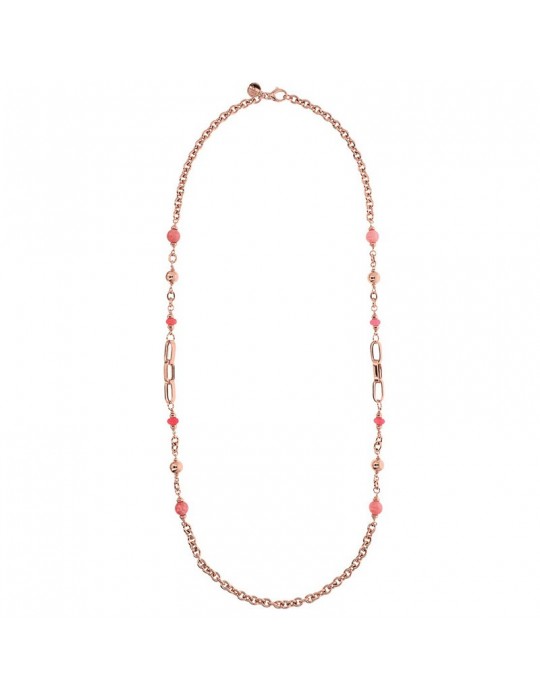Collana Bronzallure-Variegata-Bronzo Dorato-Quarzite Rosa-WSBZ02136.PQ
