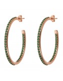 Bronzallure Earrings - Circle - Green Cubic Zirconia-WSBZ02166.GREEN