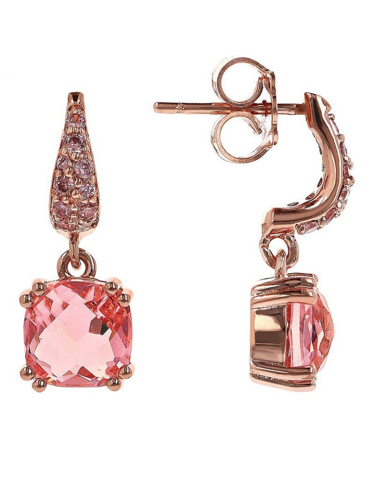 Bronzallure earrings-Preziosa-Rose Gold-Prisma Gem Salmon-WSBZ02182.MO