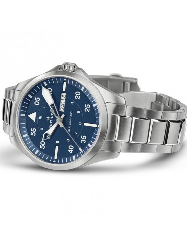 Hamilton Men's Watch - Khaki Aviation Pilot Day Date Automatic 42mm Blue - 0 2