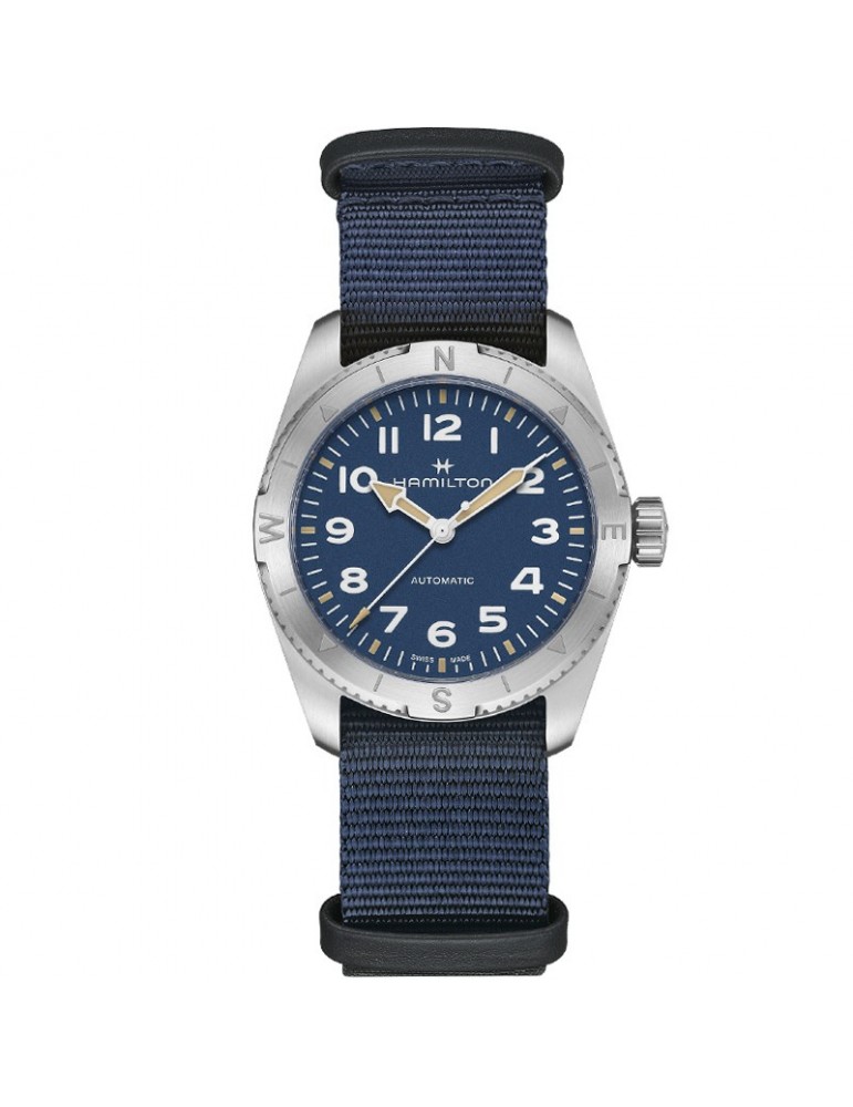 Hamilton Men's Watch - Khaki Field Expedition Automatic 37mm Blue - NATO Strap - 0