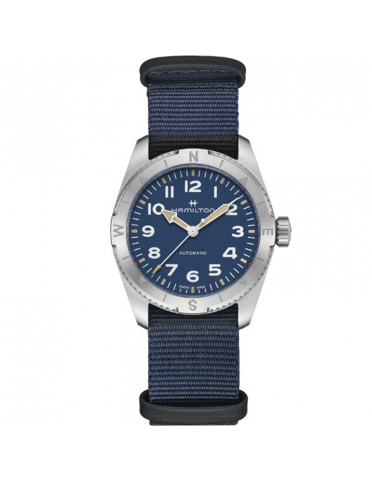 Hamilton Men's Watch - Khaki Field Expedition Automatic 37mm Blue - NATO Strap - 0