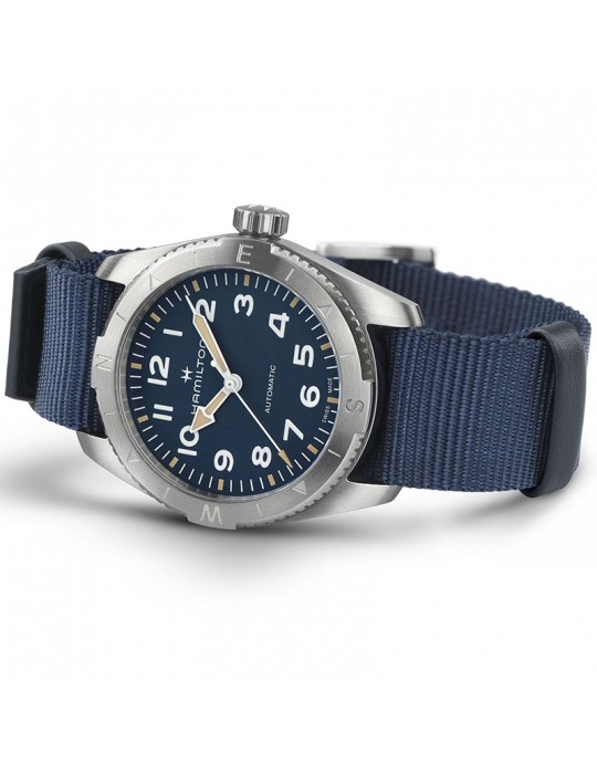 Hamilton Men's Watch - Khaki Field Expedition Automatic 37mm Blue - NATO Strap - 0