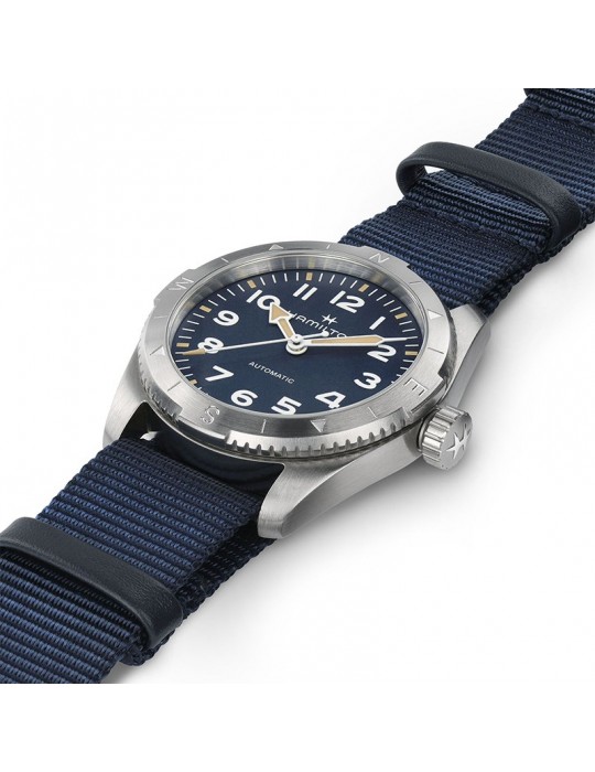 Hamilton Men's Watch - Khaki Field Expedition Automatic 37mm Blue - NATO Strap - 0