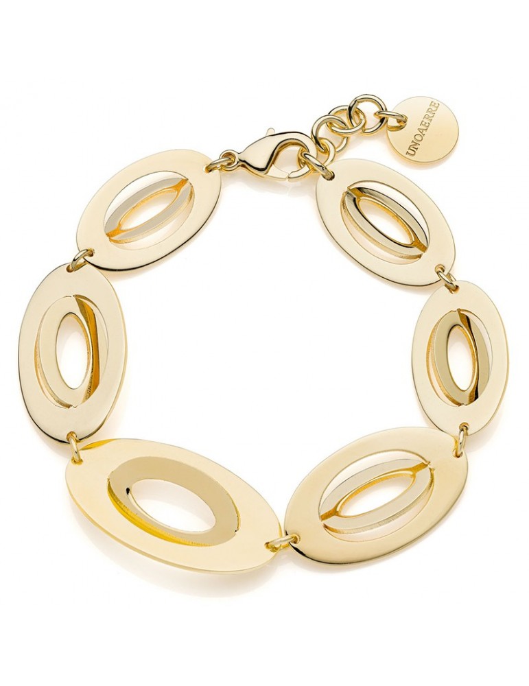 Bracciale Unoaerre da Donna Bronzo Dorato Maglie Ovali -16EXB0054G