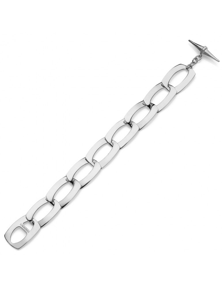 Unoaerre Bracelet-Silvered Bronze-Flat Link Chain-16EXB0085B
