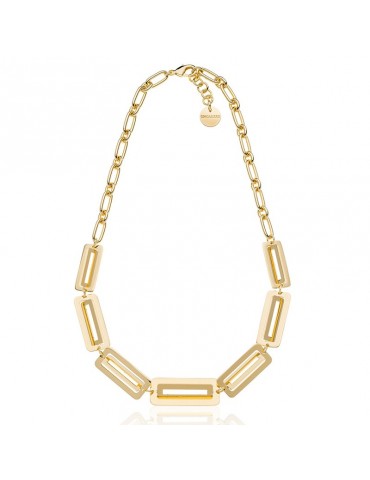 Unoaerre Necklace - Gilded Bronze - Flat-Irregular Links-16EXH0064G