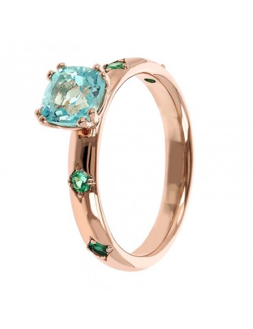 Bronzallure Ring - Preziosa - Solitaire - Green Gem Prism - WSBZ02222.GR