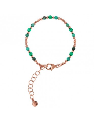 Bracciale Bronzallure - Felicia - Rose Gold - Agata Verde-WSBZ02252.AG