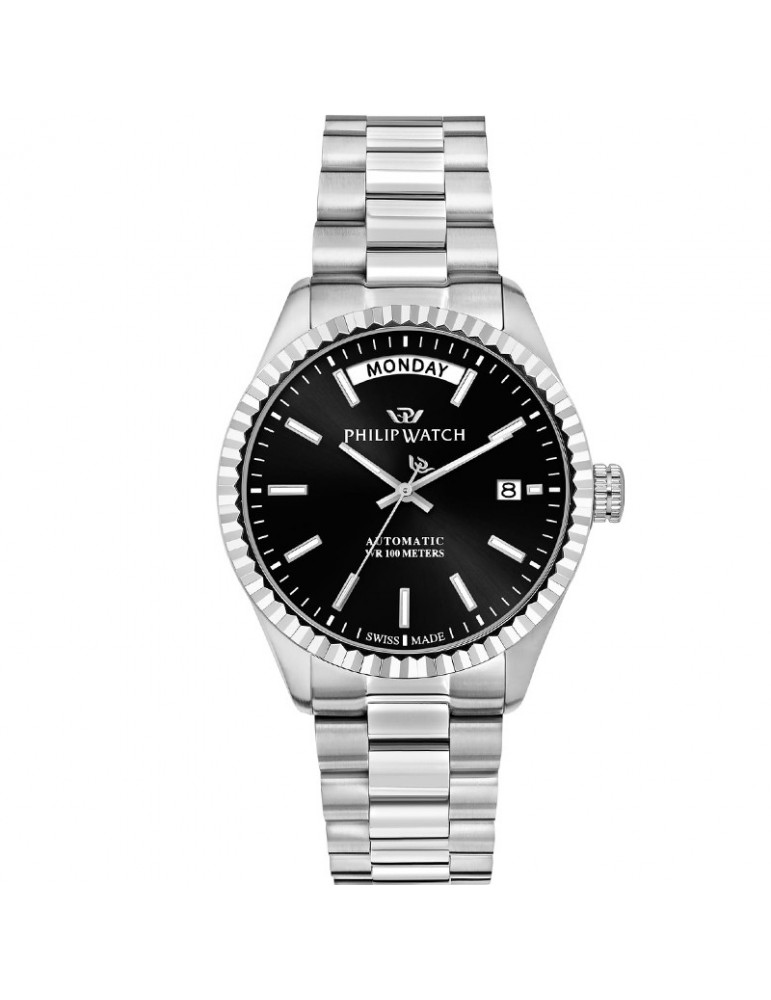 Philip Watch Men's Watch - Caribe Automatic Time and Date 39mm Black - 0