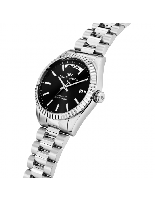 Philip Watch Men's Watch - Caribe Automatic Time and Date 39mm Black - 0