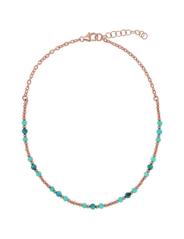 Bronzallure Necklace - Felicia - Spheres - Blue Apatite - WSBZ02254.AP