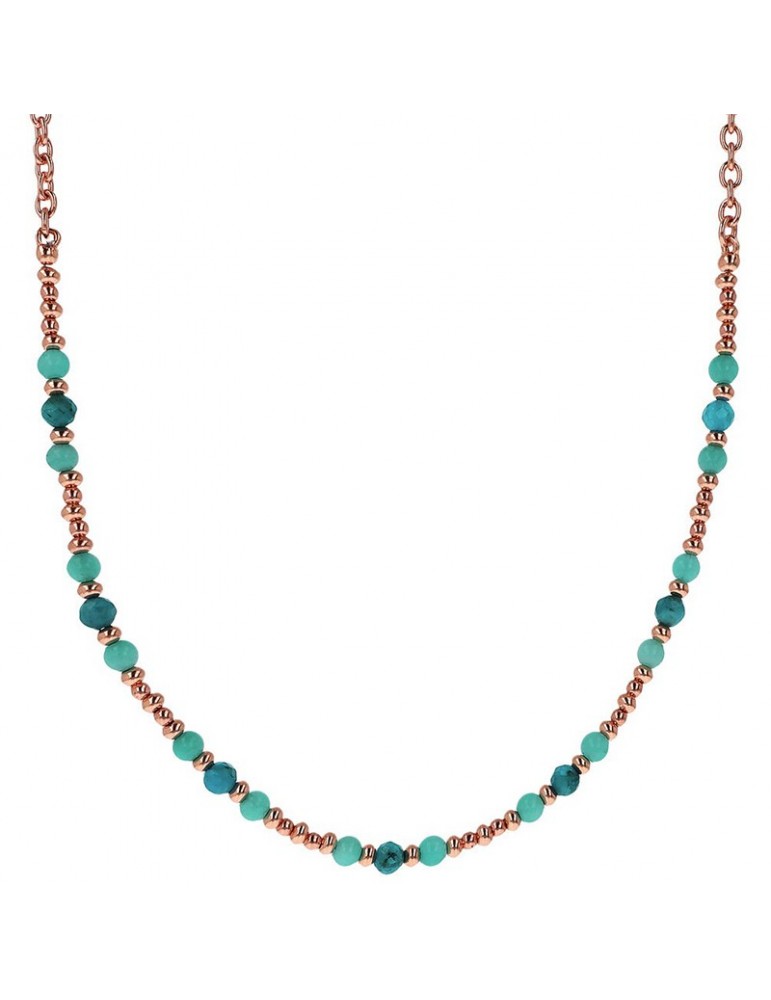Bronzallure Necklace - Felicia - Spheres - Blue Apatite - WSBZ02254.AP