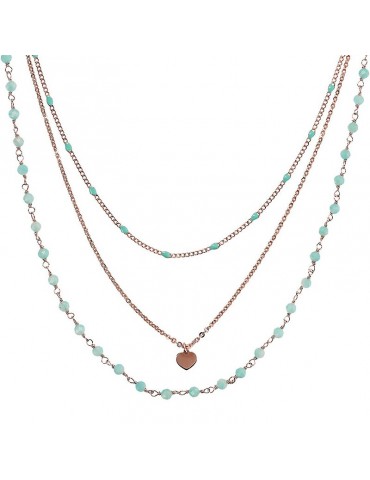 Bronzallure Necklace - Rosaries - Multistrand - Amazonite-WSBZ02256.AQU-AZ