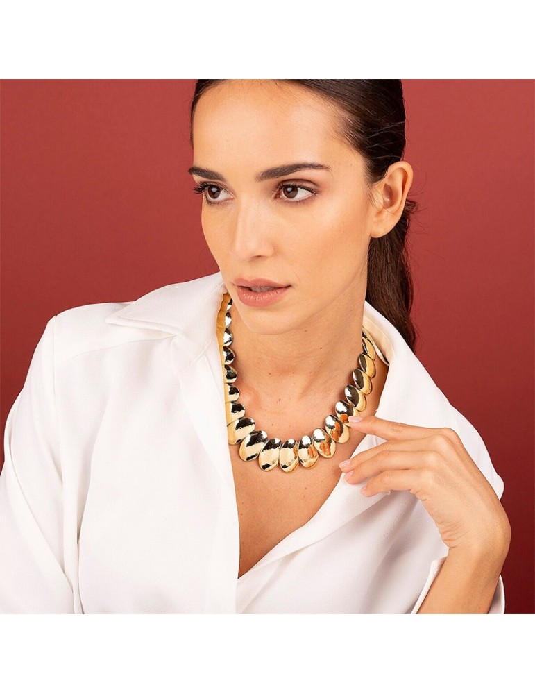 Etruscan Necklace - Ithaca - Golden - Oval Elements - WSET00321YG