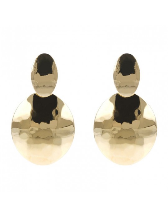 Etruscan-Ithaca Earrings-Pendants-Hammered Flat Circle-WSET00323YG