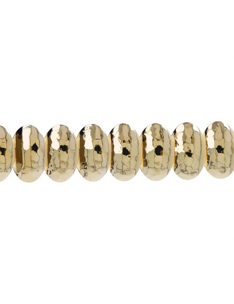 Etruscan-Ithaca-Golden Bracelet-Hammered Oval Elements-WSET00324YG