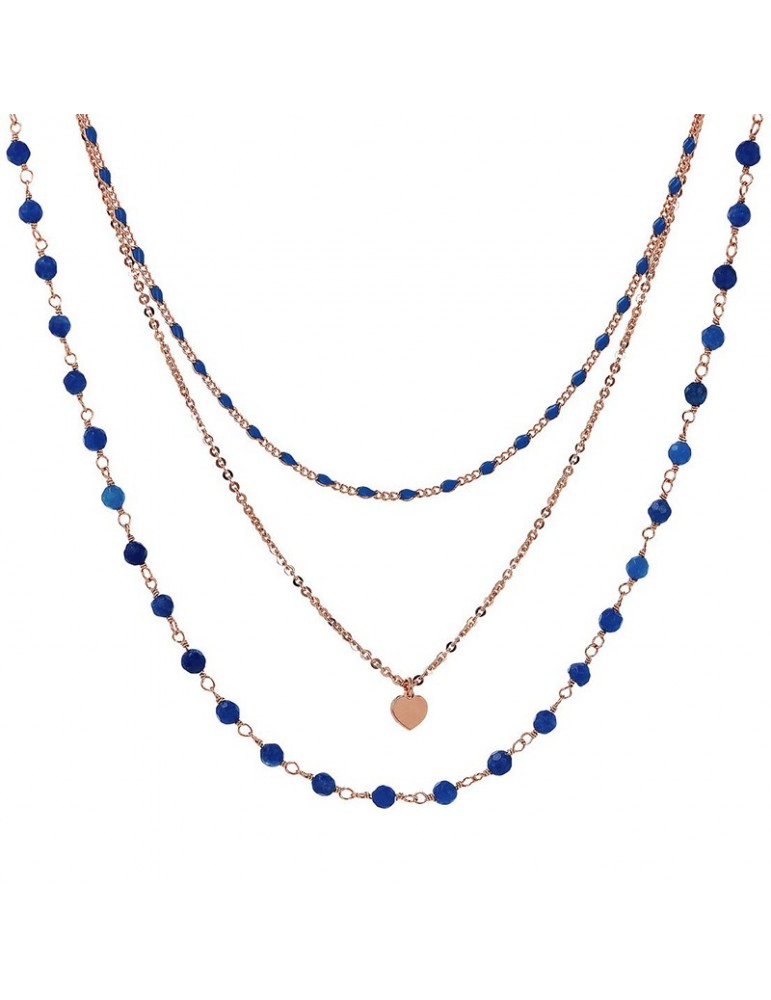 Bronzallure Necklace - Rosaries - Multistrand-Blue Quartzite-WSBZ02256.BLU-QT