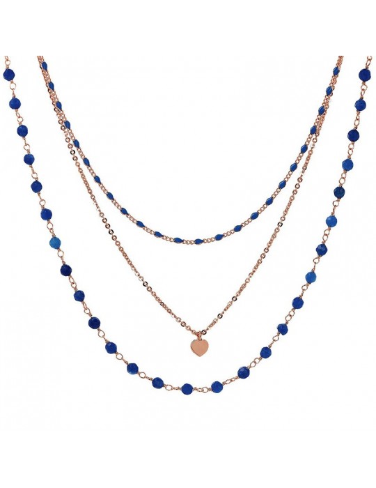 Bronzallure Necklace - Rosaries - Multistrand-Blue Quartzite-WSBZ02256.BLU-QT