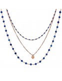 Bronzallure Necklace - Rosaries - Multistrand-Blue Quartzite-WSBZ02256.BLU-QT