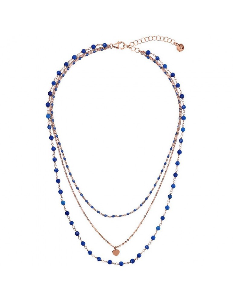 Bronzallure Necklace - Rosaries - Multistrand-Blue Quartzite-WSBZ02256.BLU-QT