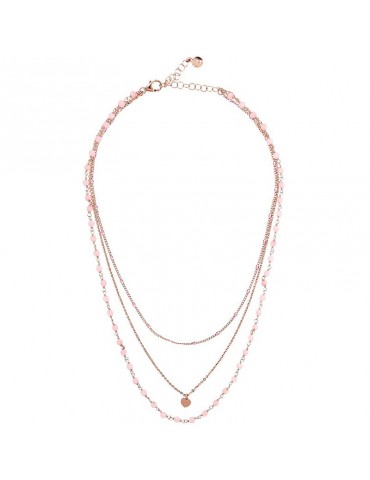 Bronzallure Necklace - Rosaries-Multistrand-Pink Quartzite-WSBZ02256.PIN-QT 2