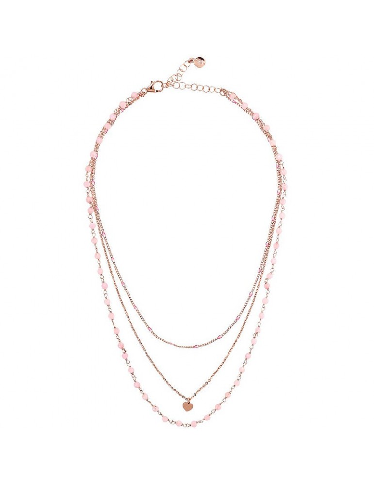 Bronzallure Necklace - Rosaries-Multistrand-Pink Quartzite-WSBZ02256.PIN-QT