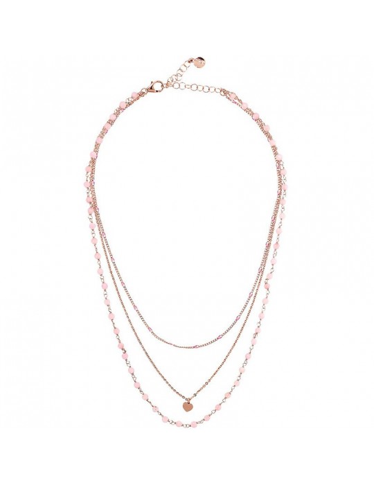 Bronzallure Necklace - Rosaries-Multistrand-Pink Quartzite-WSBZ02256.PIN-QT