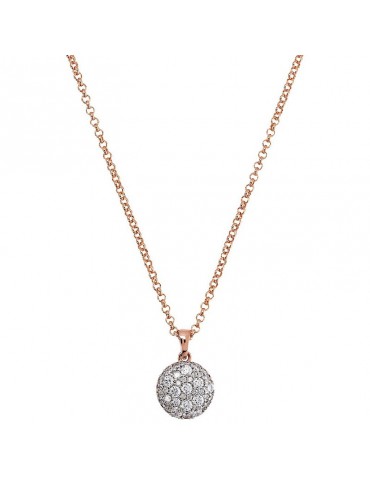 Bronzallure Necklace-Altissima-Round Pendant-Cubic Zirconia-WSBZ02257.WR