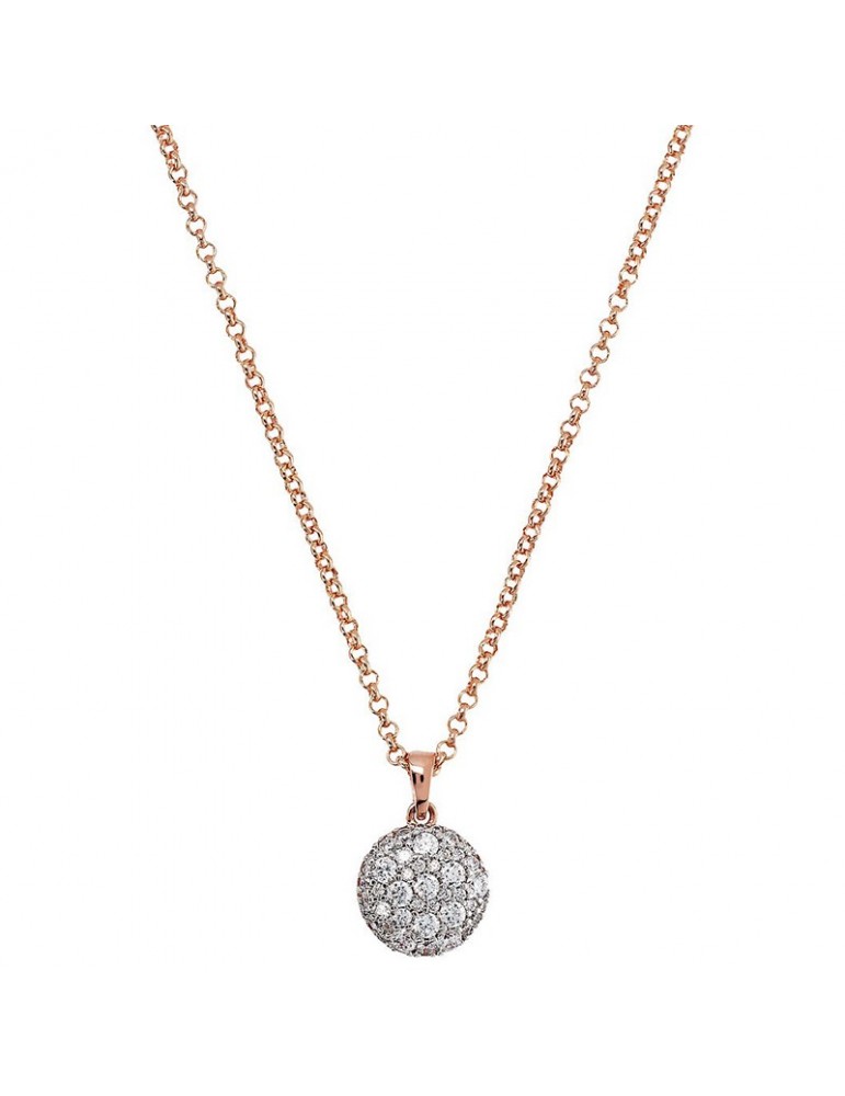 Bronzallure Necklace-Altissima-Round Pendant-Cubic Zirconia-WSBZ02257.WR