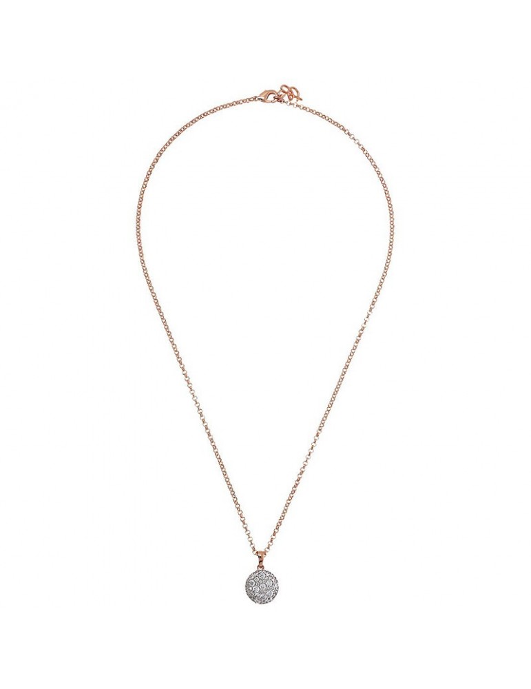 Bronzallure Necklace-Altissima-Round Pendant-Cubic Zirconia-WSBZ02257.WR