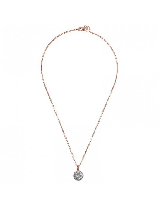 Bronzallure Necklace-Altissima-Round Pendant-Cubic Zirconia-WSBZ02257.WR