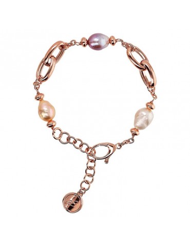 Bronzallure bracelet-Maxima-Braided links-Pearls-WSBZ02258.MULTI