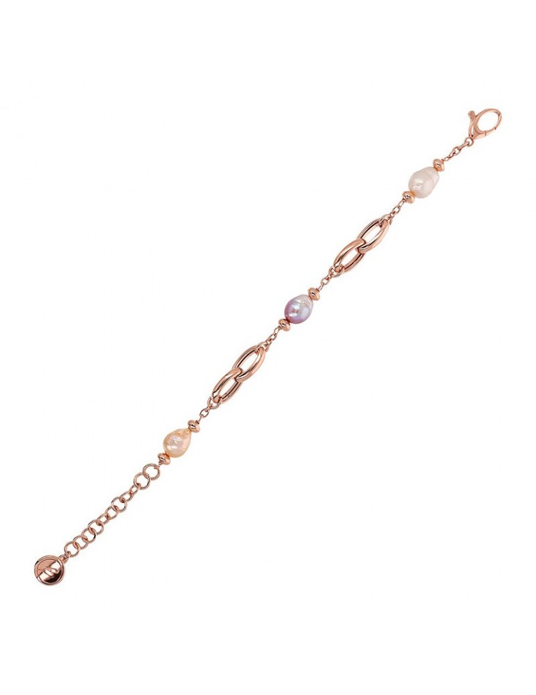 Bronzallure bracelet-Maxima-Braided links-Pearls-WSBZ02258.MULTI