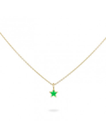 Collana Rue Des Mille -Colorfun-Stella Smaltata di Verde-GR0231STEVEAU