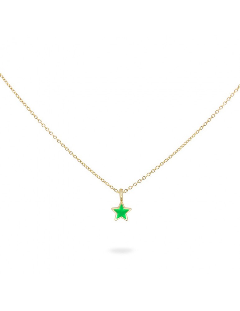 Collana Rue Des Mille -Colorfun-Stella Smaltata di Verde-GR0231STEVEAU