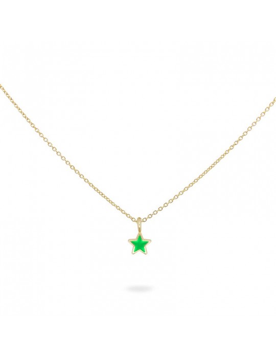 Collana Rue Des Mille -Colorfun-Stella Smaltata di Verde-GR0231STEVEAU