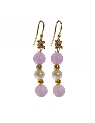 Orecchini Rajola - Macari - Giada Glicine - Perle Bianche - 454463OR