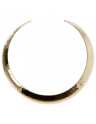 Etruscan Necklace - Itaca - Choker - Gold - Hammered - WSET00334Y