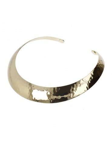 Etruscan Necklace - Itaca - Choker - Gold - Hammered - WSET00334Y 2