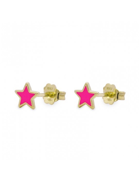 Orecchini Rue Des Mille-Colorfun-Gold-Lobo-Stella Rosa - OR023LOBROAU