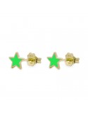 Rue Des Mille Earrings - Colorfun - Lobe-Green Star-OR023LOBVEAU